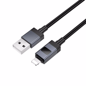 Kaapeli USB A - Lightning Hoco 2,4A näytöllä 1 m X118 musta