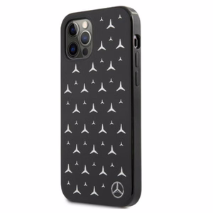 Mercedes Silver Stars kuvio Kotelo iPhone 12 Pro Max - musta - musta