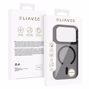 Liavec Cloudy suojakuori metallisella kamerakehyksellä Iphone 17 Pro -puhelimelle musta (kameran ohjauspainike)