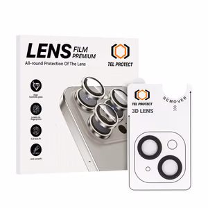 Karkaistu lasi Tel Protect 3D Linssi kameralle iPhone 15/15 Plus:lle musta (2 linssiä)