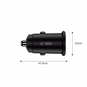 Tech-Protect CC02 35W Autolaturi 2-porttinen USB-C / USB-A - musta