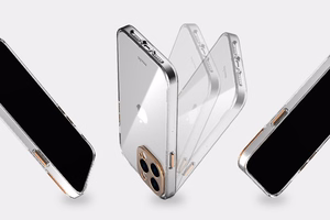 Moshi iGlaze suojakuori iPhone 14 Plus -laitteelle, MagSafe-yhteensopiva, läpinäkyvä Meteorite Gray -yksityiskohdilla