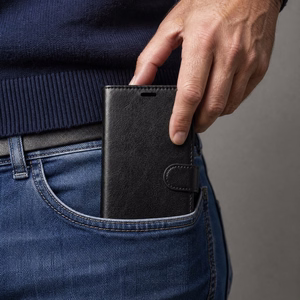 Smart Luxe nahkainen suojakuori iPhone 17 6,3" musta