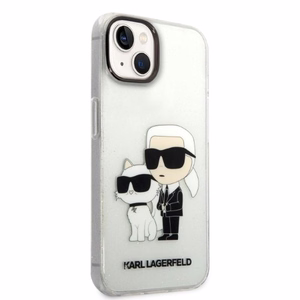 Karl Lagerfeld Glitter Karl&Choupette suojakuori iPhone 14 Plus:lle - läpinäkyvä