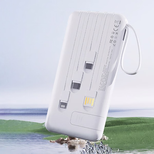 Dudao K11 10000mAh Powerbank sisäänrakennetuilla kaapeleilla - Valkoinen