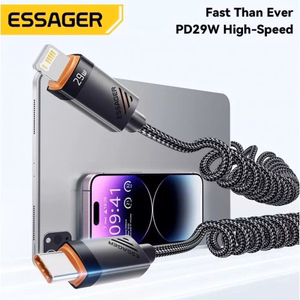 USB Kaapeli Essager Chuan4 musta 29W Type-C / Lightning 120cm