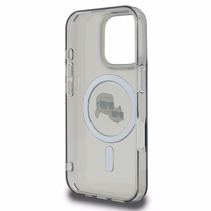 Karl Lagerfeld IML Metal Karl&Choupette Head MagSafe Case for iPhone 16 Pro - Black