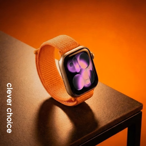 Crong Nylon Apple Watch -urheiluranneke, 38/40/41/42 mm, Tropical Orange