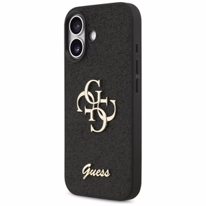 Guess Fixed Glitter Big 4G Suojakuori iPhone 17:lle - musta