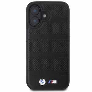 BMW M Perforated And Stitched Line MagSafe Suojakuori iPhone 16:lle - musta