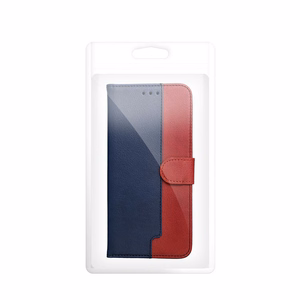 Tummansininen ja punainen Split Book -läppäkotelo Motorola Moto G17 Power -puhelimelle