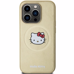 Hello Kitty Nahkainen Kitty Head MagSafe Suojakuori iPhone 13 Pro Max:lle - kultainen