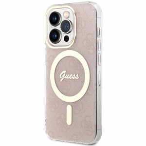 Guess IML 4G MagSafe Suojakuori iPhone 15 Pro:lle - vaaleanpunainen