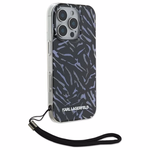 Karl Lagerfeld Zebra With Cord Suojakuori iPhone 16 Pro:lle - violetti