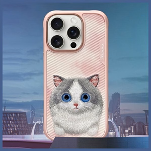 NIMMY Suojakuori BIG EYED PET 2.0 Kissa iPhone 16 Pro Max:lle vaaleanpunainen