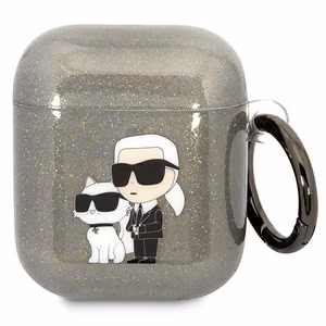 Karl Lagerfeld KLA2HNKCTGK Airpods 1/2 cover black/black Gliter Karl&Choupette