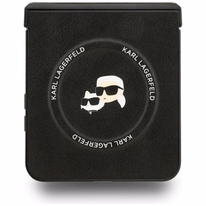 Karl Lagerfeld Karl&Choupette Pins MagSafe suojakuori Samsung Galaxy Z Flip7:lle musta