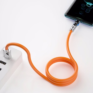 Dudao L24AL USB-A - Lightning kulmittainen Kaapeli 180 asteen kierrolla 30W 1m - oranssi