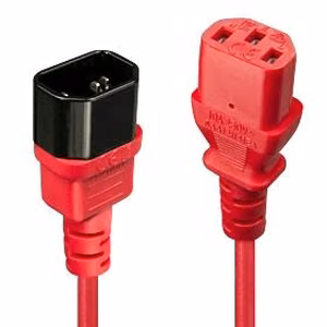 IEC-virranjatkokaapeli 1 m / punainen 30477 LINDY