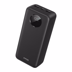 Varavirtalähde BWOO 22,5W 30000 mAh digitaalisella näytöllä, musta