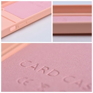 Suojakuori iPhone 15 PRO MAX:lle Card Case vaaleanpunainen