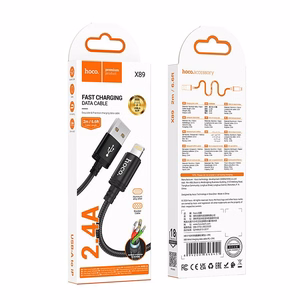 Hoco USB-A - Lightning -kaapeli 2,4A 2 m X89 - musta