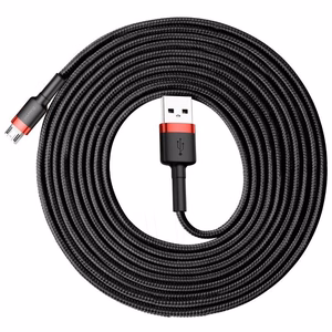 Baseus Cafule Micro USB -kaapeli 2A 3m (musta+punainen)
