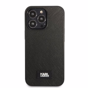 Karl Lagerfeld KLHCP13XSFMP2K iPhone 13 Pro Max 6.7 kovakuori musta/musta Saffiano Plaque