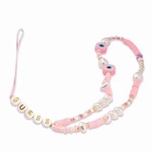 Guess Beads Shell GUSTSHPP helmikoristeinen puhelimen rannehihna, vaaleanpunainen