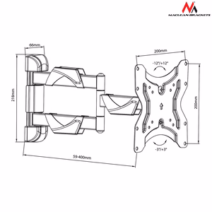 Maclean MC-742 TV mount 106.7 cm (55") Black