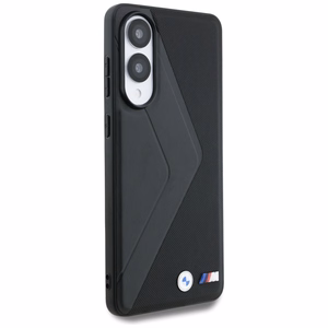 BMW Nahkainen Oversized Stripes MagSafe Suojakuori Samsung Galaxy S25 Edge:lle - Musta