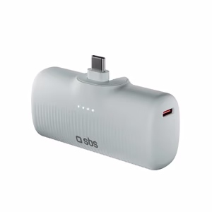 SBS EcoPower 5000 mAh 10W Powerbank sisäänrakennetulla USB-C-portilla - harmaa