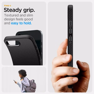 Spigen Liquid Air suojakuori iPhone 16e / 17e:lle - matta musta