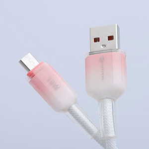 Kaapeli FORCELL F-ENERGY C351 USB A - Micro USB QC3.0 2,4A 18W liukuväri 1 m valkoinen (m)