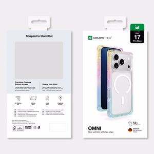 AmazingThing Omni Suojakuori iPhone 17 Pro:lle MagSafe-yhteensopiva - läpinäkyvä-sateenkaari