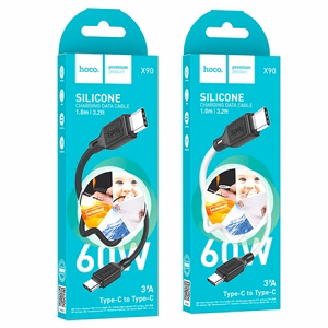 Hoco USB-C - USB-C -kaapeli 3A 60W 1 m X90 musta