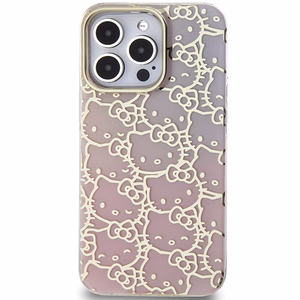 Hello Kitty IML Gradient Electrop Crowded Kitty Head suojakuori iPhone 13 Pro / 13:lle - vaaleanpunainen