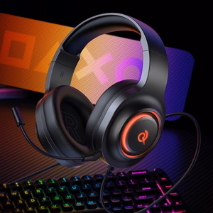 QCY V200 Pro Langalliset Gaming-Kuulokkeet 7.1 Äänellä ja Irrotettavalla Mikrofonilla - Musta