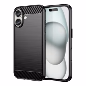 Carbon Case Silikoninen Suojakuori iPhone 16:lle - Musta