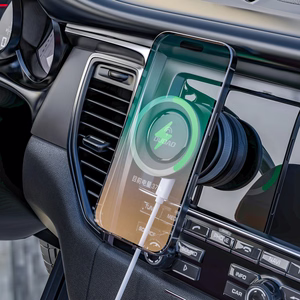 Dudao F24MAX Car Holder with 15W Wireless Charger, MagSafe Compatible, with Automatic Suction Cup - Black