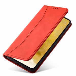 Magnet Fancy Suojakuori Samsung Galaxy S23+:lle lompakkokotelo jalustalla punainen
