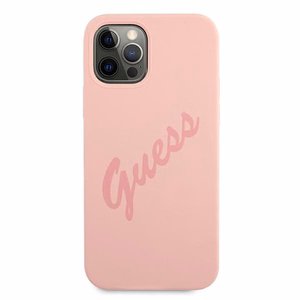 Guess GUHCP12LLSVSPI iPhone 12 Pro Max 6.7" vaaleanpunainen/vaaleanpunainen kovakotelo Script Vintage