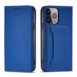 Magnet Card Suojakuori Samsung Galaxy S23 Ultralle - läppäkuori lompakko jalusta sininen