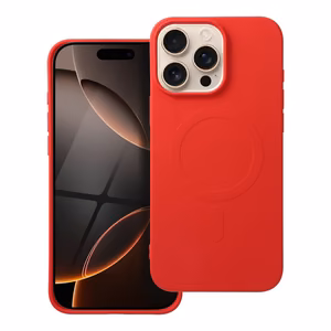 Silikoninen Mag Cover iPhone 16 PRO MAX:lle yhteensopiva MagSafen kanssa (iso reikä) punainen