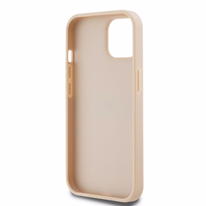 DKNY Nahkainen Mono Raita ja Metallinen Logo Suojakuori iPhone 15 / 14 / 13:lle - vaaleanpunainen