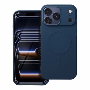 Silikoninen Mag Cover iPhone 17 PRO MAX:lle (iso reikä) MagSafe-yhteensopiva sininen