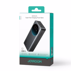 Joyroom JR-PBF05 Pro 30000mAh 65W Powerbank Digitaalinäytöllä 2x USB-C 1x USB-A - Musta
