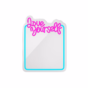Forever Light Neon Mirror LED Love Yourself Turquoise Pink FMNE01