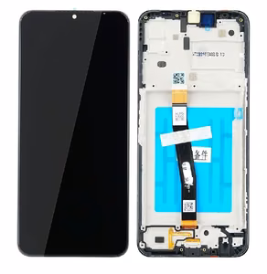 LCD näyttö Samsung A226 A22 5G kosketusnäytöllä ja kehyksellä musta alkuperäinen (huoltopakkaus)
