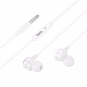 HOCO langalliset kuulokkeet Jack 3,5 mm mikrofonilla M116 valkoinen